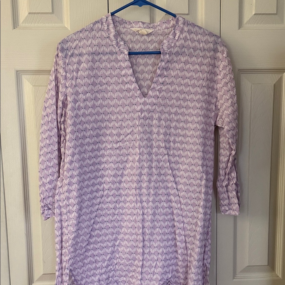 John Robshaw Lavender and White Patterned Tunic